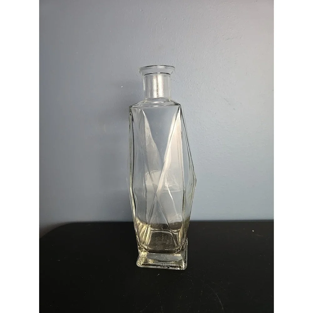 Vintage Seagrams Hexagonal Clear Glass Whiskey Liquor Decanter Bottle D-126 Mark